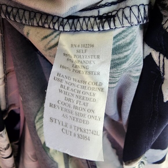 Connected Apparel Dress Womens Size 18W Blue White Floral Textured Midi Pullover - Picture 7 of 8